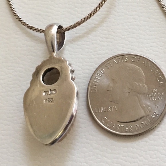 Rare Sajen 925 frosted lemon/smokey quartz pendant - Picture 4 of 4